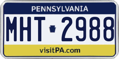 PA license plate MHT2988