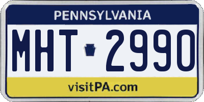 PA license plate MHT2990