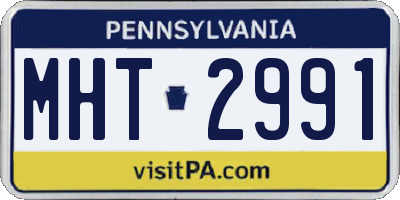 PA license plate MHT2991