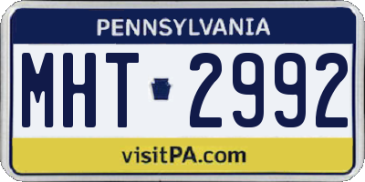 PA license plate MHT2992