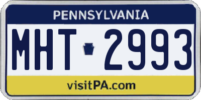 PA license plate MHT2993