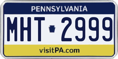 PA license plate MHT2999