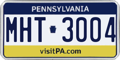 PA license plate MHT3004
