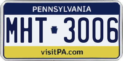 PA license plate MHT3006