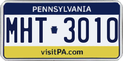 PA license plate MHT3010