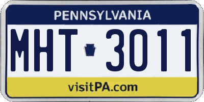 PA license plate MHT3011