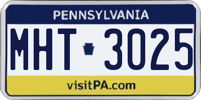 PA license plate MHT3025