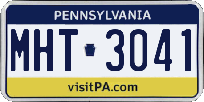 PA license plate MHT3041