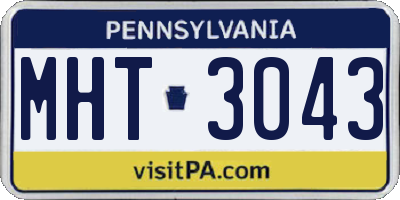 PA license plate MHT3043