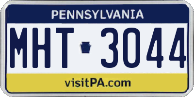 PA license plate MHT3044