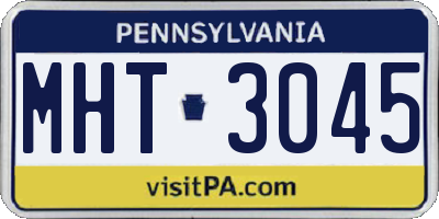 PA license plate MHT3045