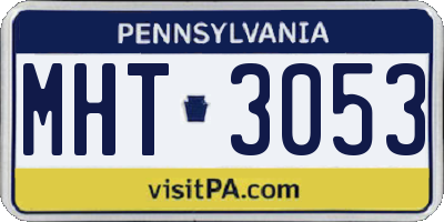 PA license plate MHT3053