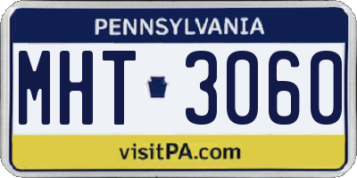 PA license plate MHT3060
