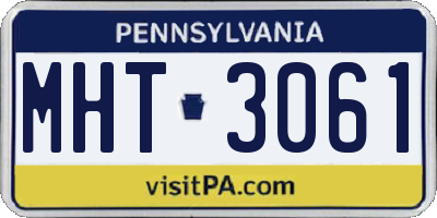 PA license plate MHT3061