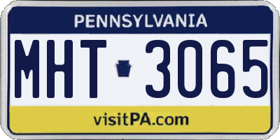 PA license plate MHT3065