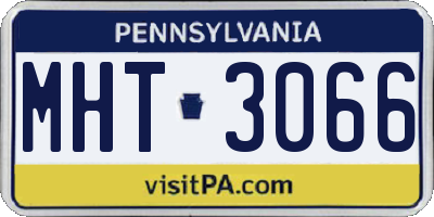 PA license plate MHT3066