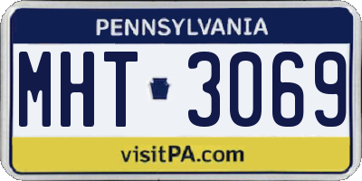 PA license plate MHT3069