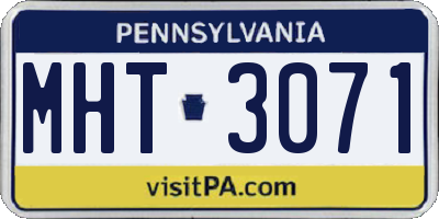 PA license plate MHT3071