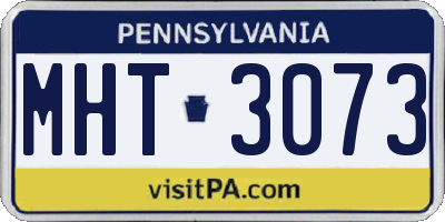 PA license plate MHT3073