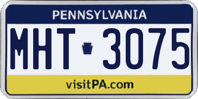 PA license plate MHT3075