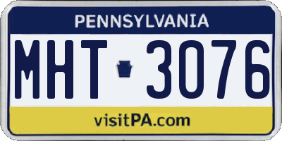 PA license plate MHT3076