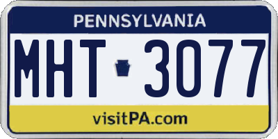 PA license plate MHT3077