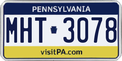 PA license plate MHT3078