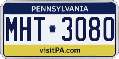 PA license plate MHT3080