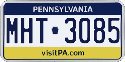 PA license plate MHT3085