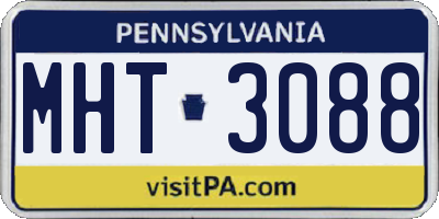 PA license plate MHT3088