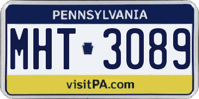 PA license plate MHT3089
