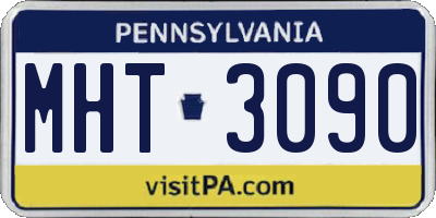 PA license plate MHT3090