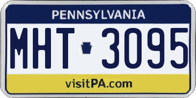 PA license plate MHT3095