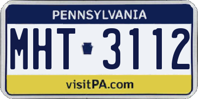 PA license plate MHT3112