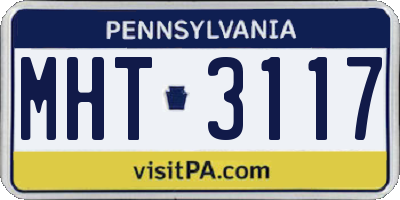 PA license plate MHT3117