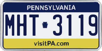 PA license plate MHT3119