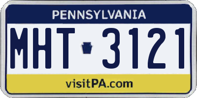 PA license plate MHT3121
