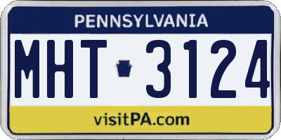 PA license plate MHT3124