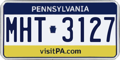 PA license plate MHT3127