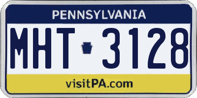 PA license plate MHT3128