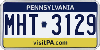 PA license plate MHT3129