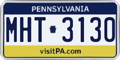 PA license plate MHT3130