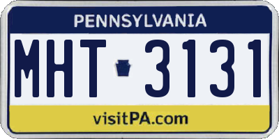 PA license plate MHT3131