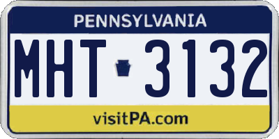 PA license plate MHT3132