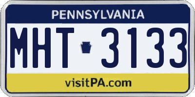 PA license plate MHT3133