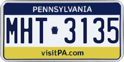 PA license plate MHT3135