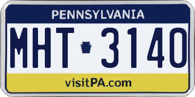 PA license plate MHT3140
