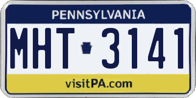 PA license plate MHT3141