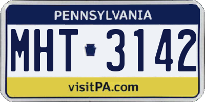 PA license plate MHT3142