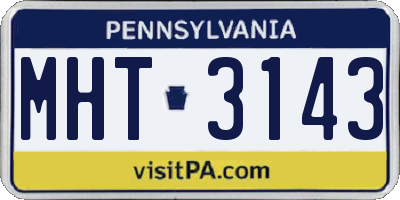 PA license plate MHT3143